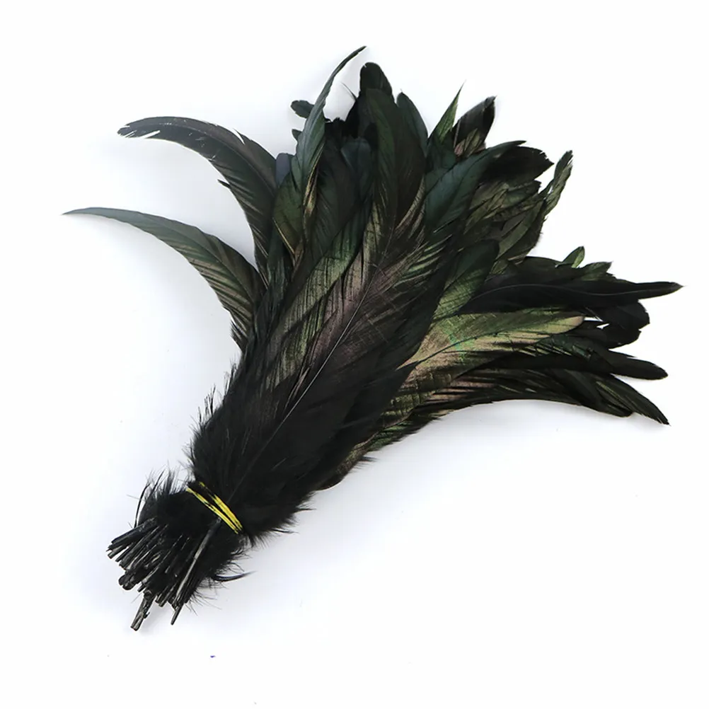 

50Pcs 33-40Cm Natural Rooster Tail Premium Pasteurized Waterproof Dyed DIY Craft Material for Hat Bag Clothing Shoe
