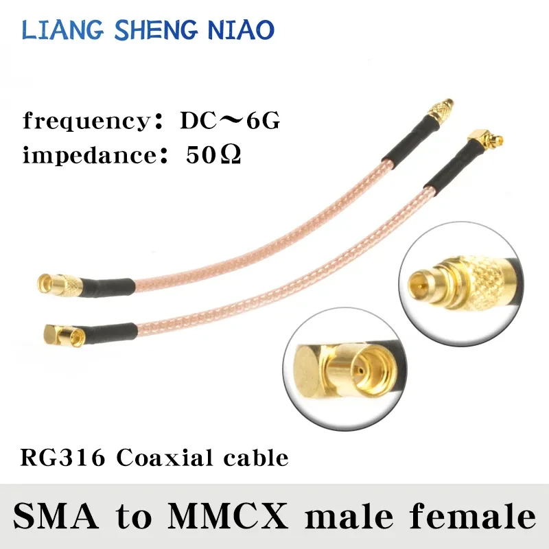 

RG316 Cable MMCX Female Jack Nut Bulkhead to SMA Male Plug Connector RF Coaxial Jumper Pigtail Straight SMA to MMCX cable