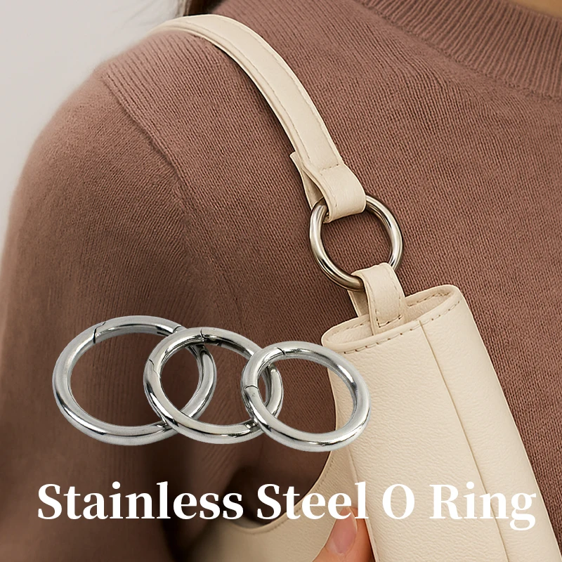 

2/5Pcs Spring O Ring 304 Stainless Steel Buckle Bag Strap Keychain Snap Hook Clip Clasp Loop Carabiners DIY Hardware Accessories