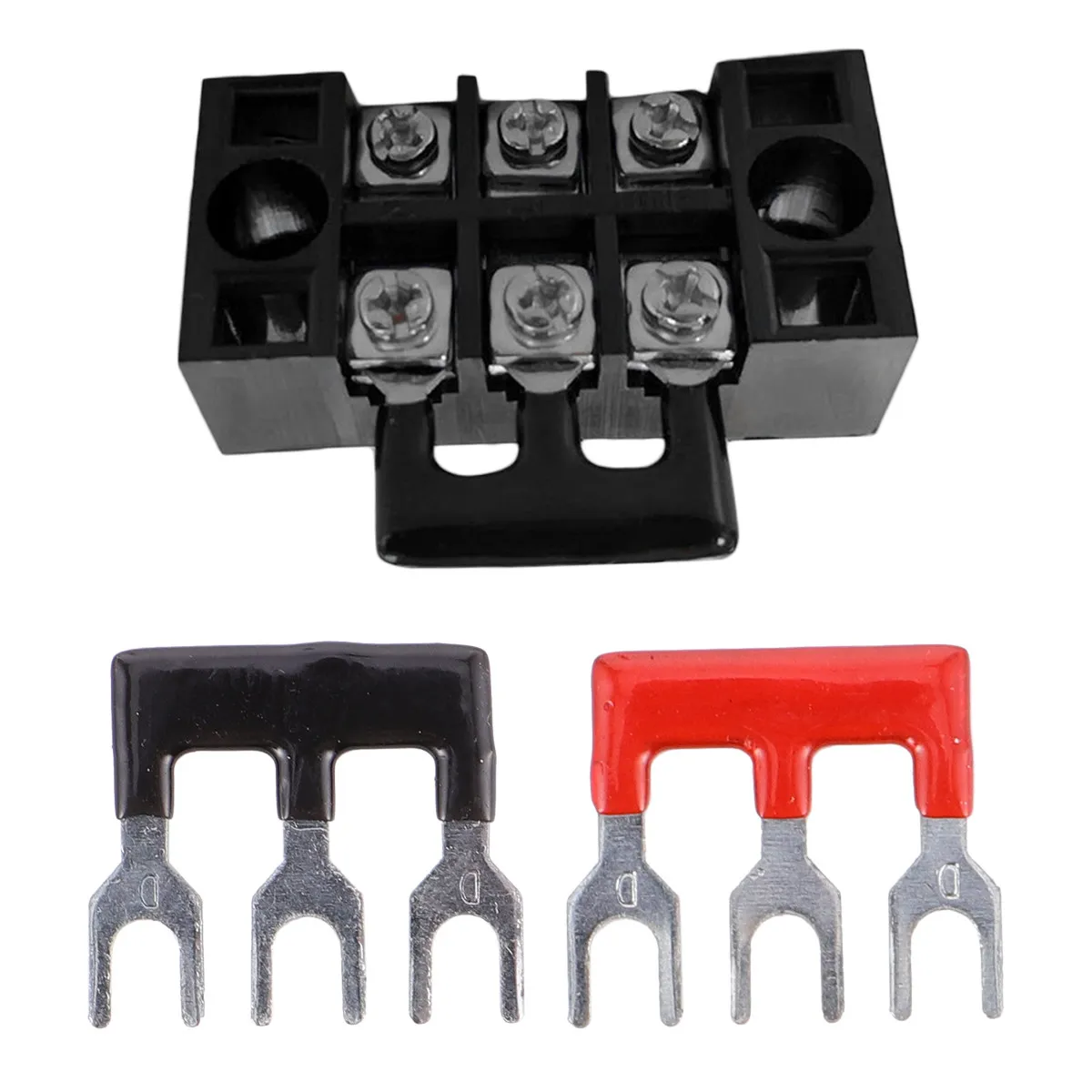20Pcs Terminal Short Strip Tb1503 Double Row Screw Shorting Strip Red Black for Terminal Blocks Wiring and Electronic Circuits