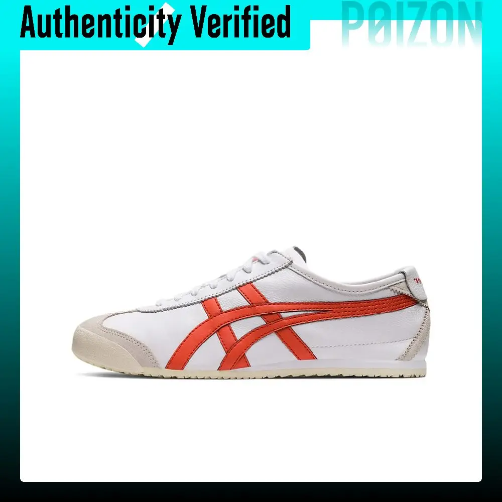 Onitsuka Tiger Cushioning Slip Resistant Low top Casual Shoes Unisex White Orange 1183A201-106