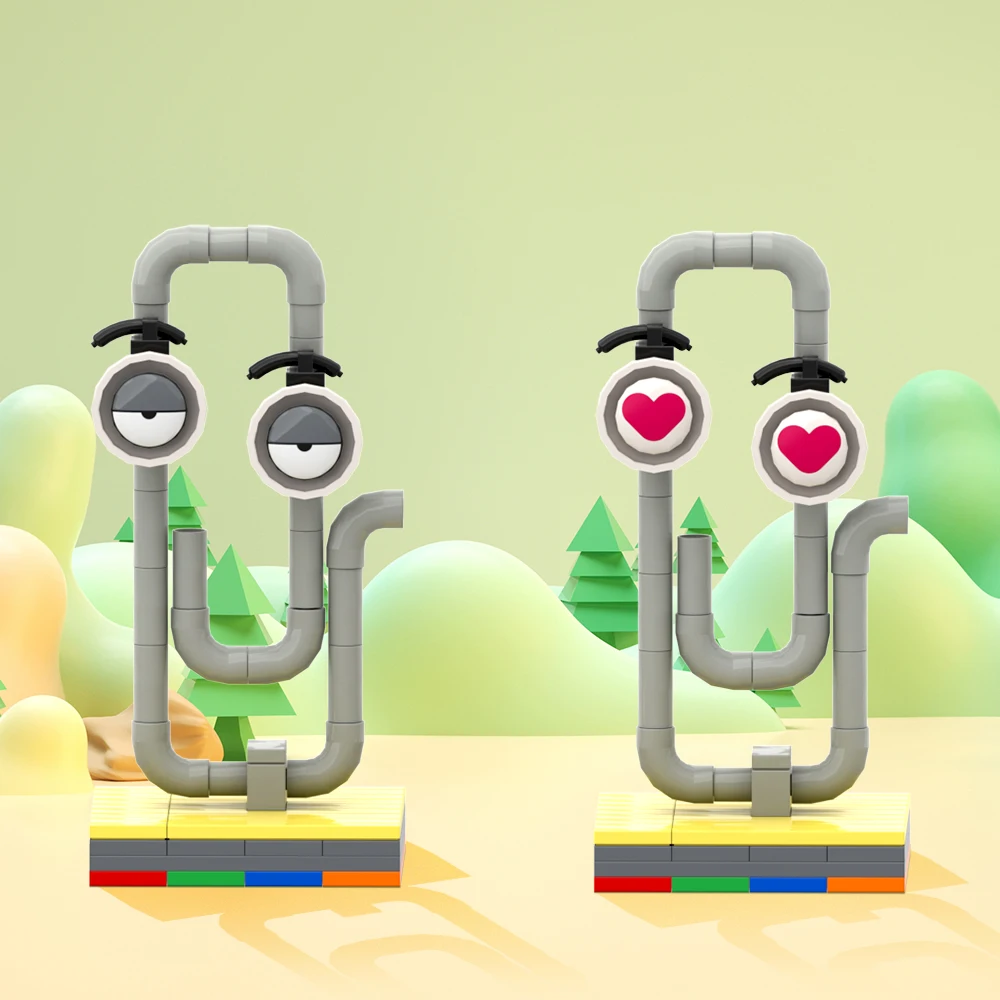 93PCS MOC Creativo Esperto Clippy l'età Rivelatore Mondo Building Blocks Modello Divertente Desktop Ornamento FAI DA TE Aseemble Giocattoli Regalo Del Capretto