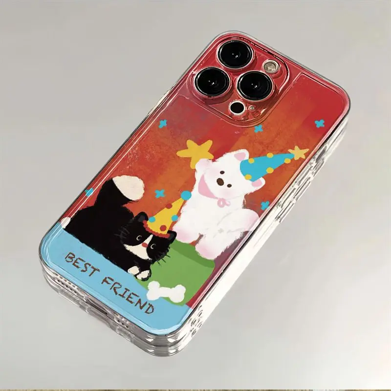 

Birthday Cat Dog Best Friend Clear Phone Case For iPhone 16 15 11 12 14 13 Pro Max Mini X XSMax XR 7 8 Plus SE4 16e Silica Cover