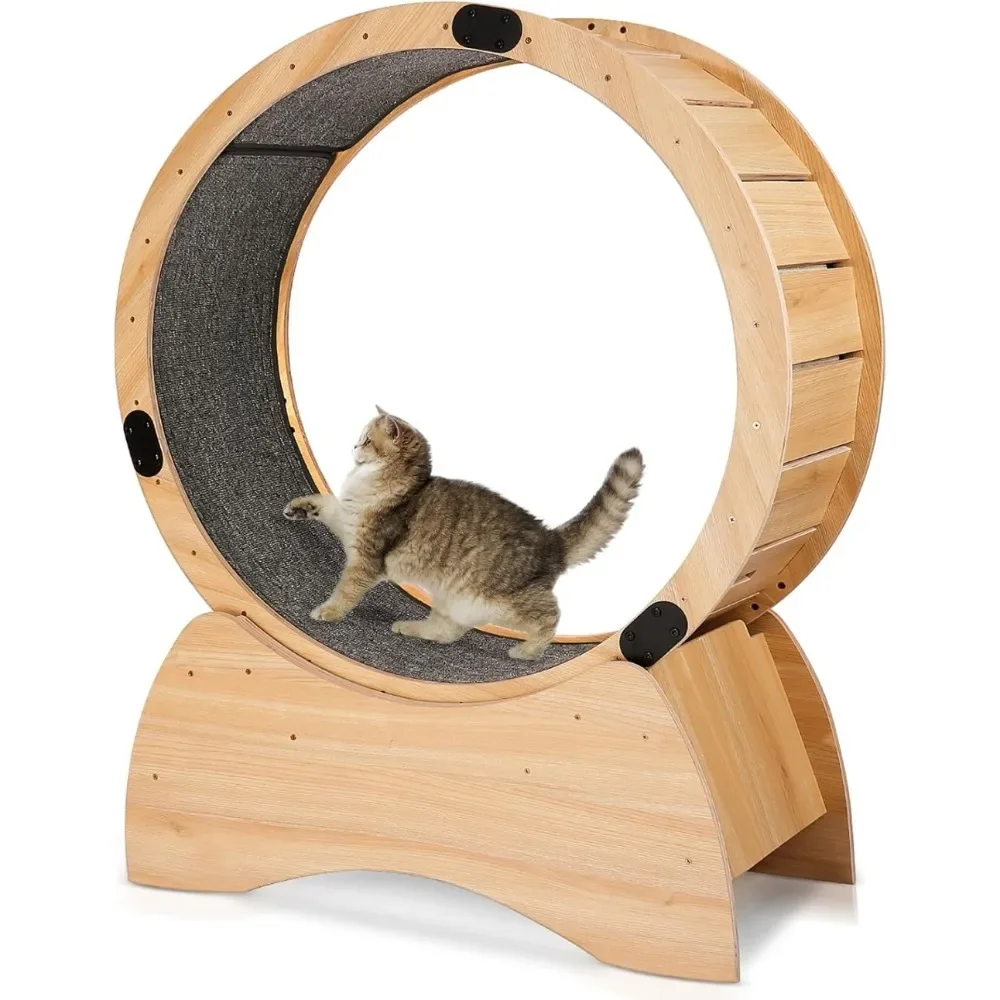

Cat Exercise Wheel – Running, Spinning, and Scratching Fun, Cat Treadmill with Carpeted Runway, Kitty Cat Sport Toy, Great