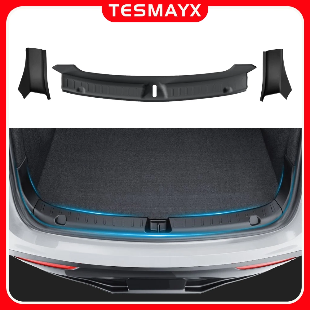 Protetor de Soleira do Porta-Malas Traseiro para Tesla Model Y Juniper 2025 2026 - Acessórios Internos Premium e Performance