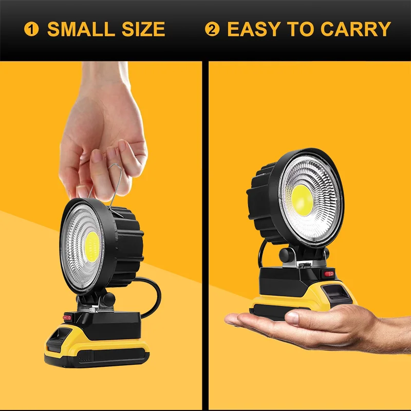 Electric Goddess Cordless Lighting Light For Dewalt Battery ﻿Portable Flashlight Outdoor LED Camping Light Power Tool