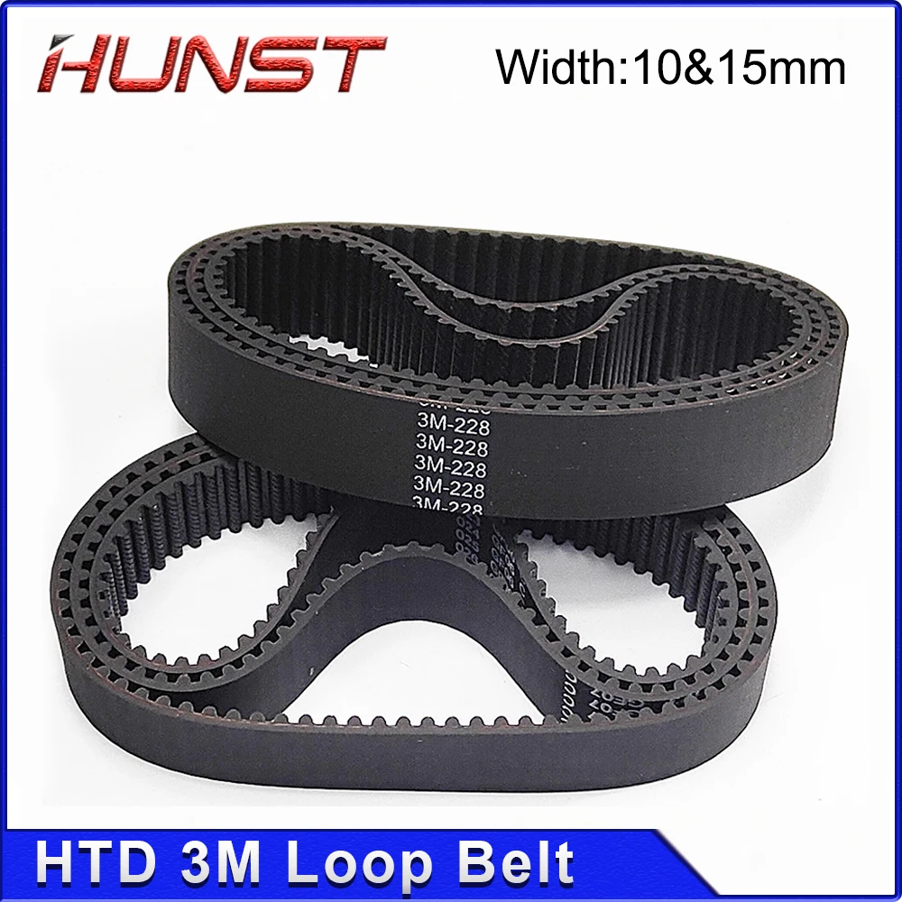 Hunst HTD 3M Closed Loop Belt Rubber Timing Belt Various Transmission for CO2 Laser Engraving Cutting Machine / 3D Printer