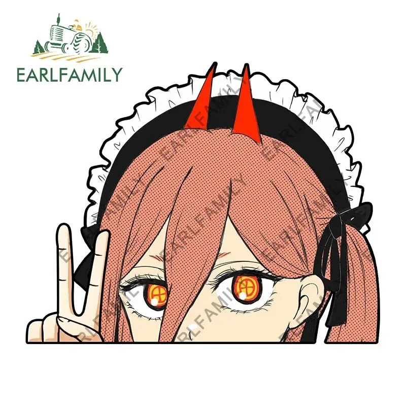 EARLFAMILY 13cm X 11.7cm For Power Peeker Car Stickers Anime Surfboard Trunk Motorcycle Car Accessories Decal Laptop Graffiti