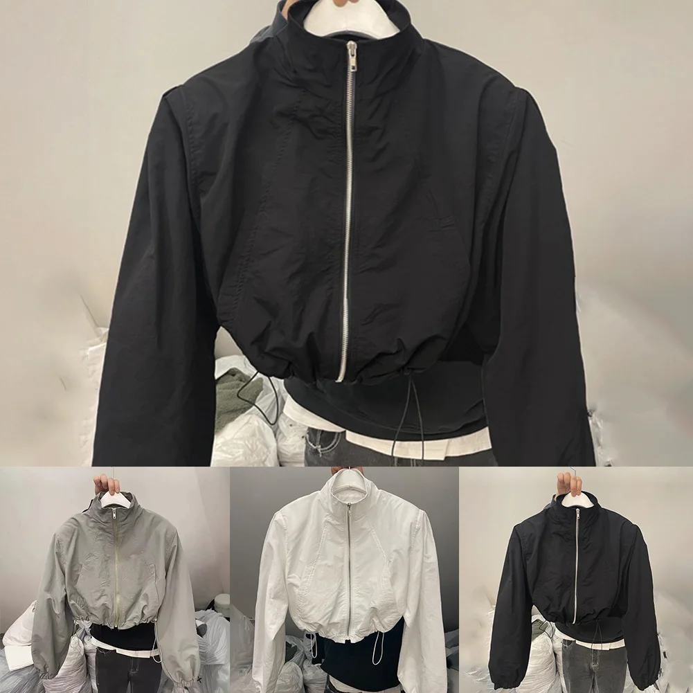 

Women's Stand Collar Sun Protection Clothing Long Sleeves Short Jacket Autumn Basic Cloting Cardigan