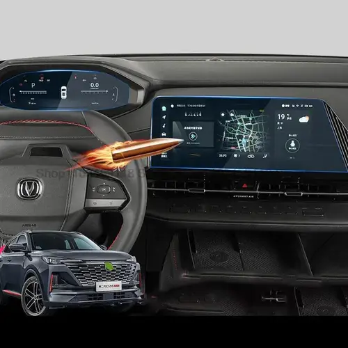 Imagen 2 del producto Película protectora de pantalla de vidrio templado para Changan CS55 PLUS 2023 2024, accesorios de película antiarañazos para navegación Gps de coche