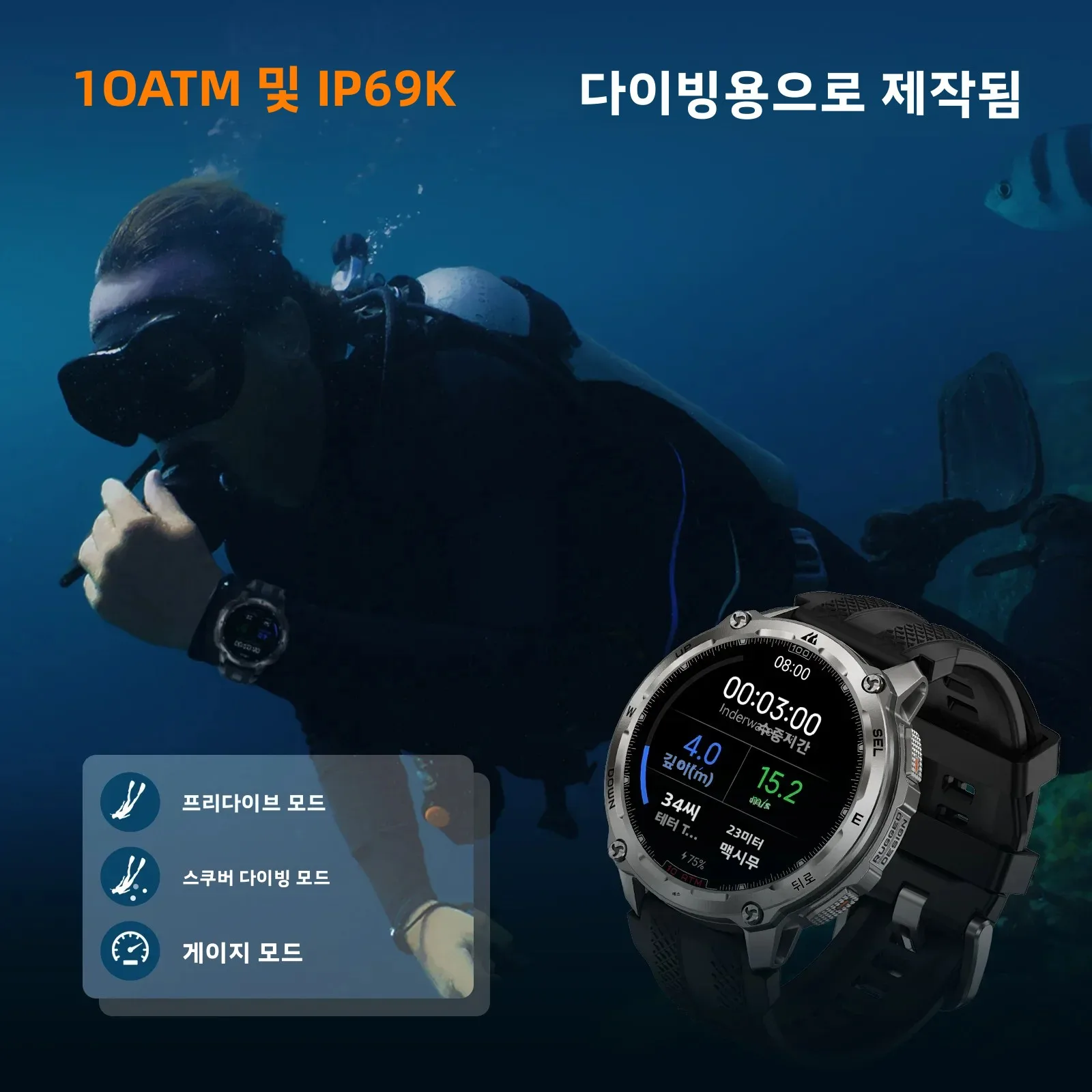 2025 KOSPET Tank T4 러기드 스마트워치 20가지 MIL-STD 테스트 스테인리스 스틸 GPS 100M 방수 24/7 건강 모니터링 안드로이드 IO…