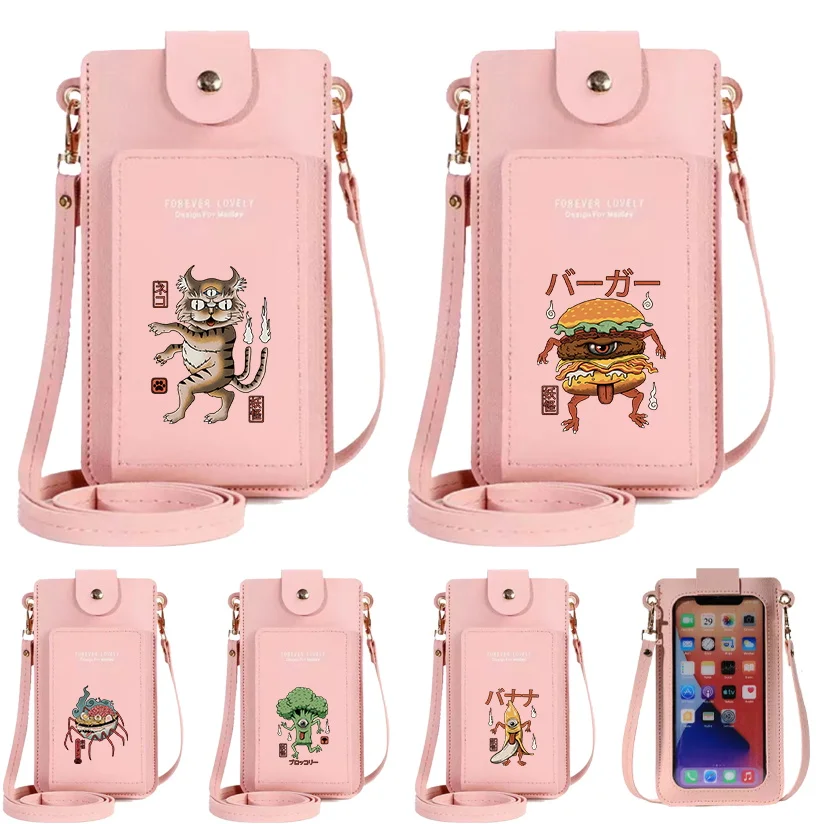 

Новые женские сумки через плечо, универсальные маленькие сумки на плечо, модные простые милые студенческие сумки для телефонов с принтом монстров