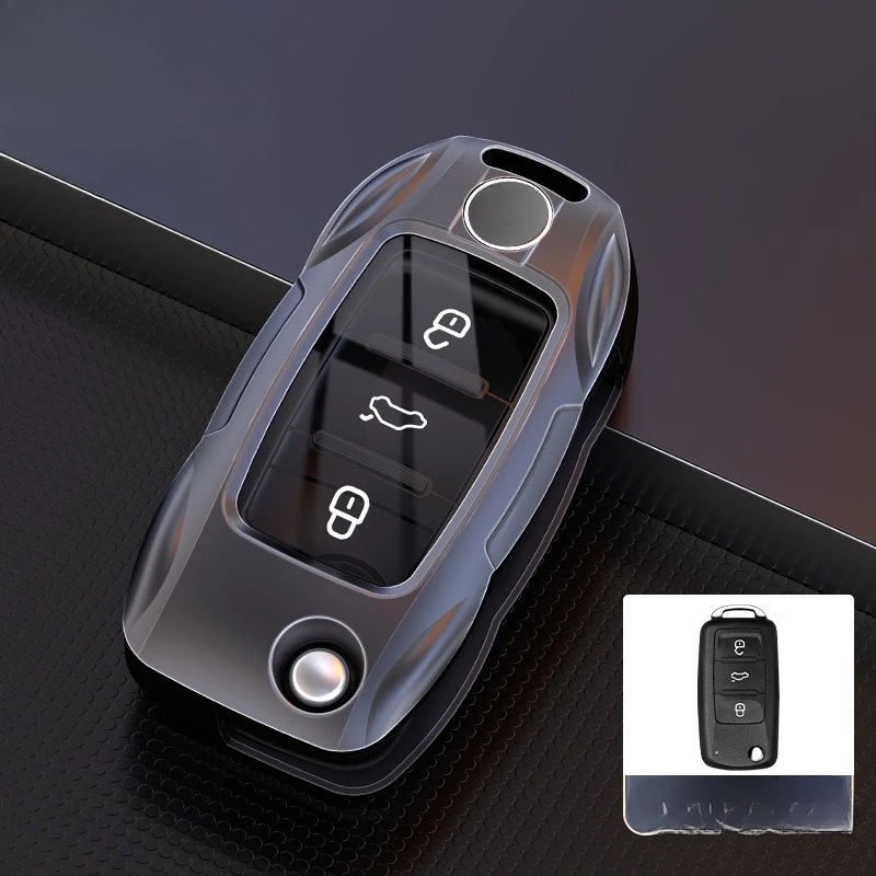 Premium Zinc Alloy Key Cover Case for Jetta VS5/VS7 (2023) - Protective Key Fob Shell Key Bag Chain