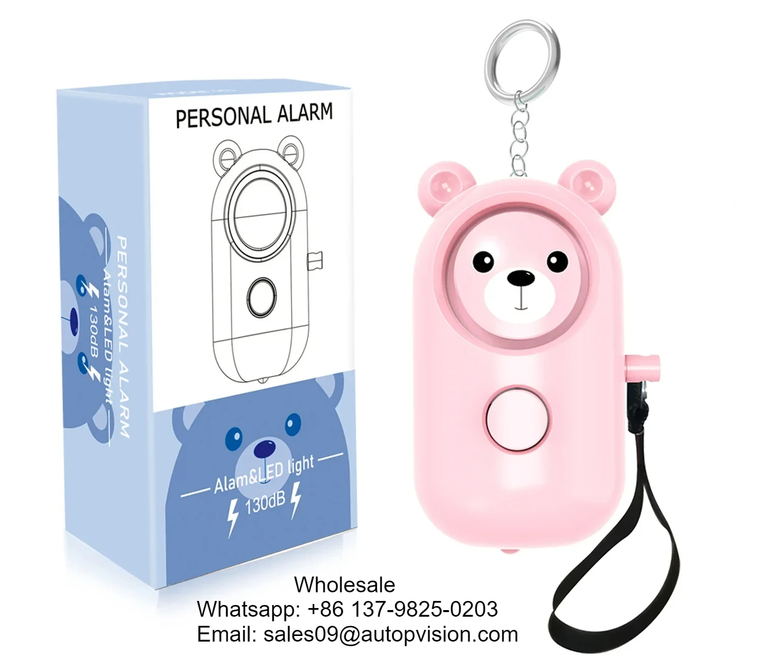 Personal Safety Scream Loud Emergency Alarm Keychain 130dB Anti-wolf Self Defense Alarm Security Protect Alert H1 Wholesale