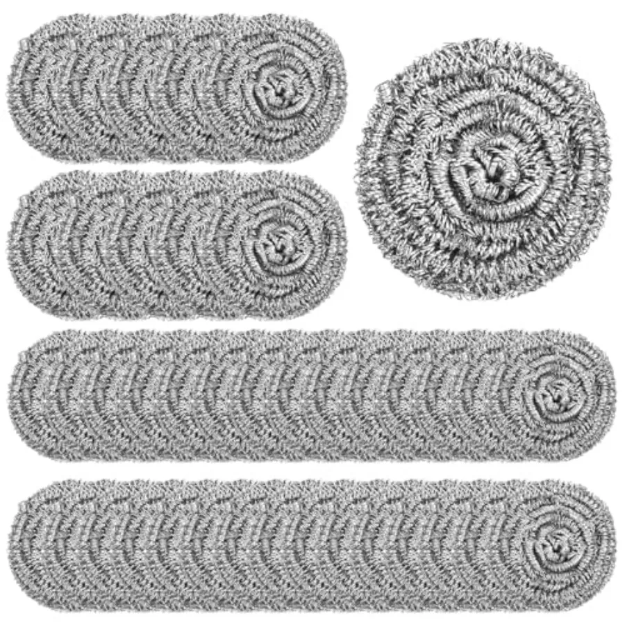 

72 Pieces Stainless Steel Scrubber Bulk Steel Wool Scrubber Metal Sponge Wire Scouring Pad Heavy Duty Clean Dish Pot Pan and Ov