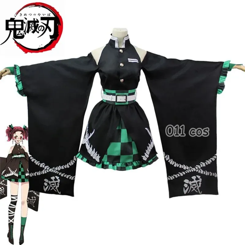 

Anime Tanjirou Kamado Cosplay Costume Kimono Outfits Halloween Carnival Women Dress