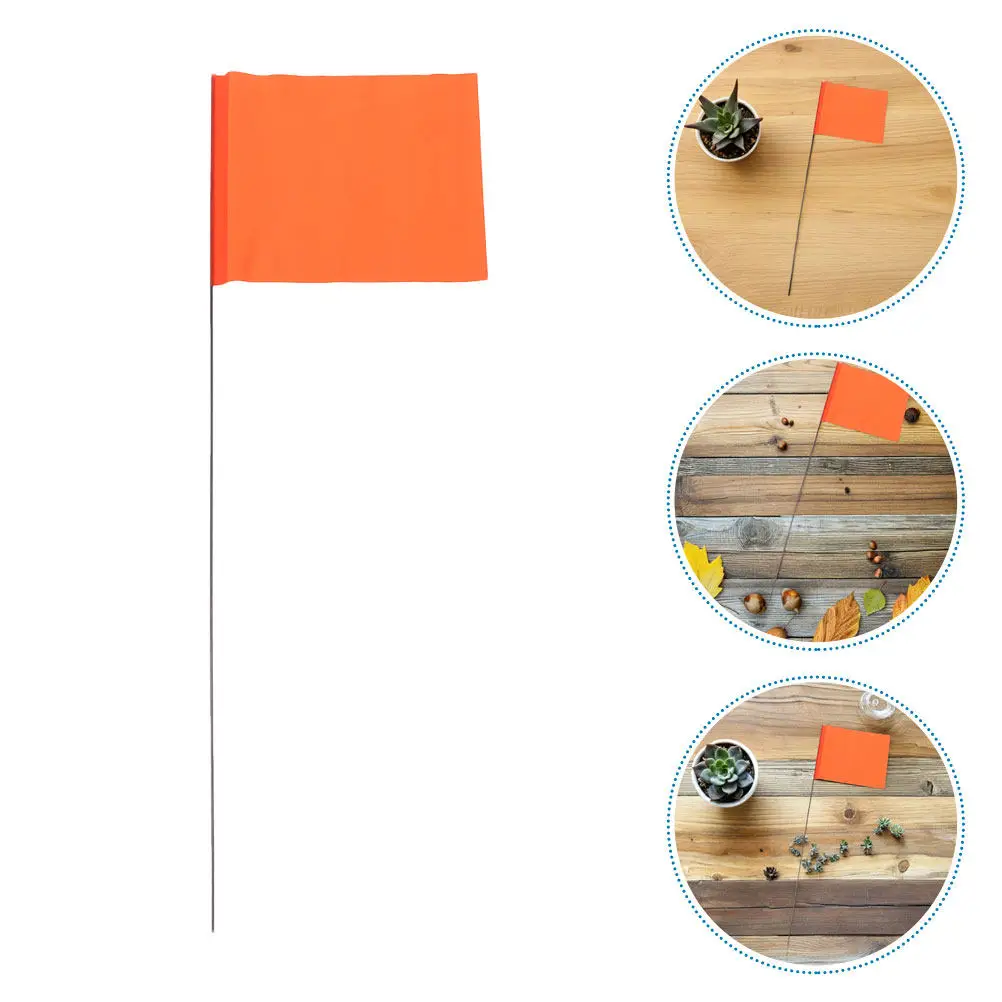 

50 шт. маркерных флажков для строительных работ, стандартный размер, для быстрого позиционирования на открытом воздухе, для разметки грунта, геодезических работ, коммунальных служб, ландшафтного дизайна, обеспечения безопасности