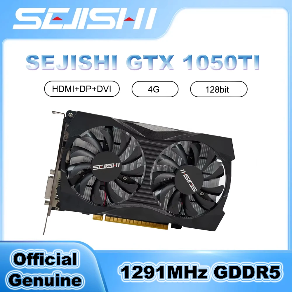 

SEJISHI GTX 1050TI 4GB Graphics Cards GDDR5 128bit 4GB 1291MHz Geforce GTX1050TI 4G NVIDIA GPU Desktop placa de video
