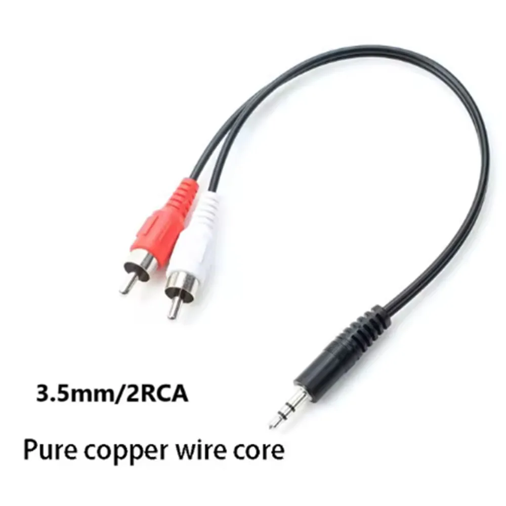 1 sztuka 3,5 mm żeński na podwójny lotos męski/żeński 2RCA Stereofoniczny kabel audio Konwerter Przewód połączeniowy TV AV