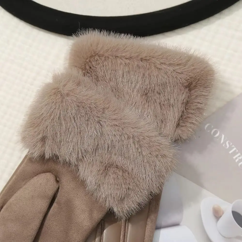 

Женские кожаные перчатки с термоподкладкой, утепленные женские зимние термоперчатки с термоизоляцией, однотонные с полным пальцем