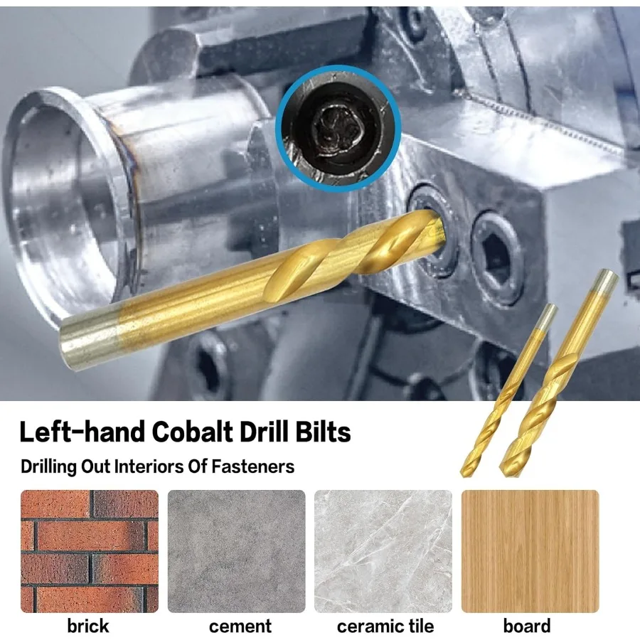 35Piece Helical Screw Puller Bolt Puller Kit for Easy Removal of Stripped Damaged Studs Rusty Fillet Bolts Nuts and Screws with