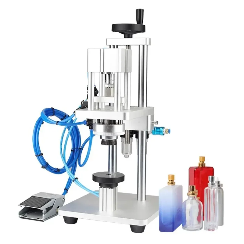 for WTONG WT-80ZP Pure Pneumatic Cap Rolling Machine for Perfume Cosmetic Essential Oil Glass Lotion Spray Bottle Sealing