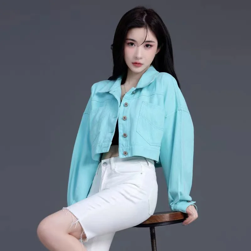 

2026 New Spring Autumn Jeans Jacket Coat Top Women Fashion Short Denim Jacket Outerwear Korean Women Receive High Praise