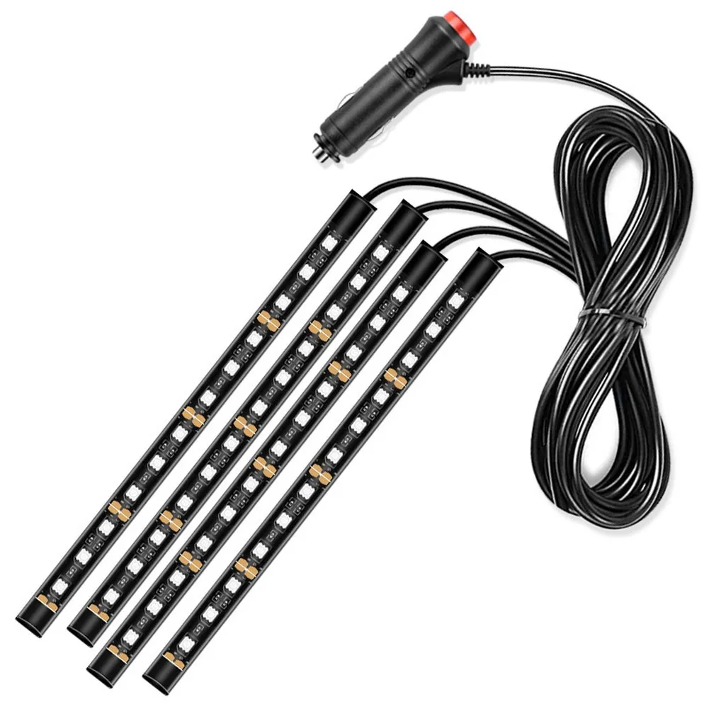 شريط إضاءة USB 12LED مع مصابيح SMD5050 متعددة الألوان بطول 1 3 أمتار للإضاءة المحيطة الداخلية للسيارة لاستخدام الأرضية أو لوحة القيادة #4