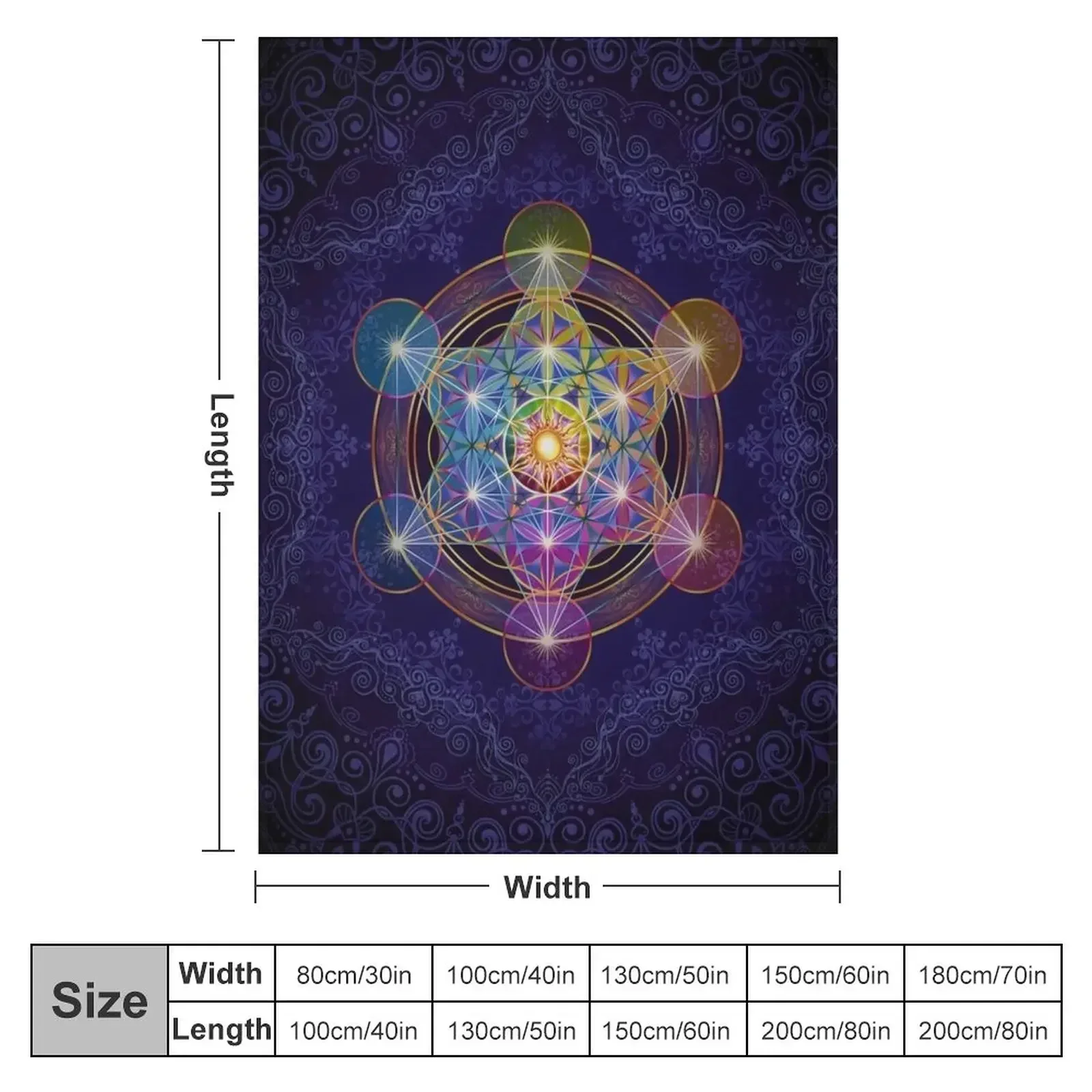 Metatron's Cube Merkabah Throw Blanket Vintage Blankets For Baby Blankets