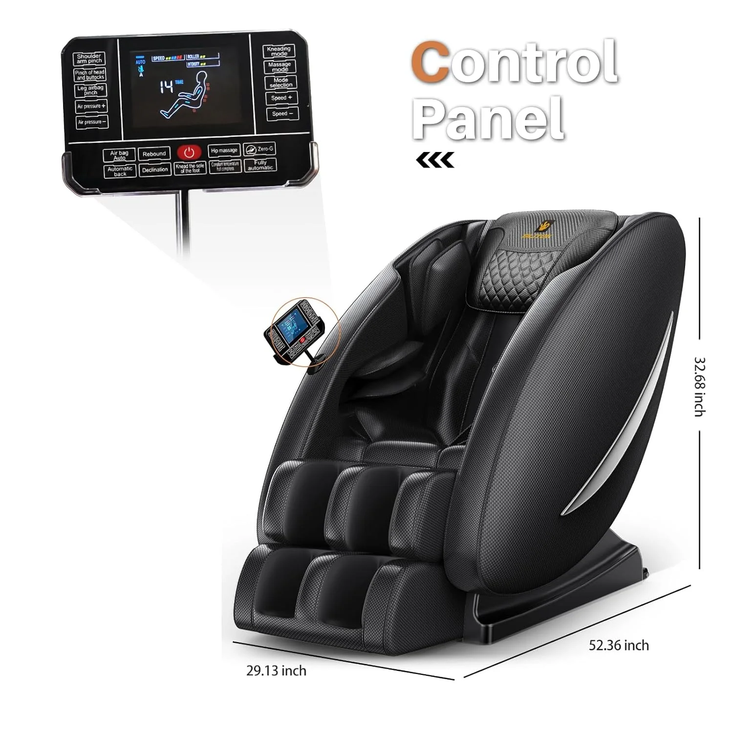 Massage Chair Recliner with Zero Gravity, Full Body Massage Chair with Heating, Airbags, Bluetooth Speaker, Foot Roller