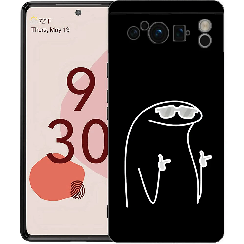 Phone Case For Google Pixel 9 8 8A 7 7A 6 Pro XL 6A 5G Black Soft Shockproof Back Cover TPU Shell Cute Cartoon Matchman
