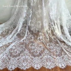 1.5 Meters Wide High Quality Subtle Eyelash French Lace Panels Wedding Dress Bridal Gown Lace Material 3 Meters Long