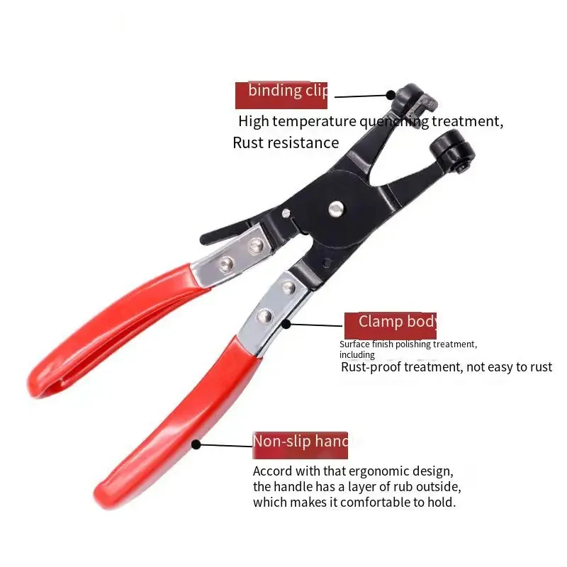 Straight Pipe Bundle Pliers Spring Type Clamp Plier Tool Car Auto Water Pipe Hose Removal Tool Swivel Jaws Automotive Pliers