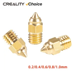 Creality 5Pcs/Set 0.2/0.4/0.6/0.8/1.0mm High-Speed Brass Nozzles Hotend Extruder Brass Nozzles 3d Printer Accesoires