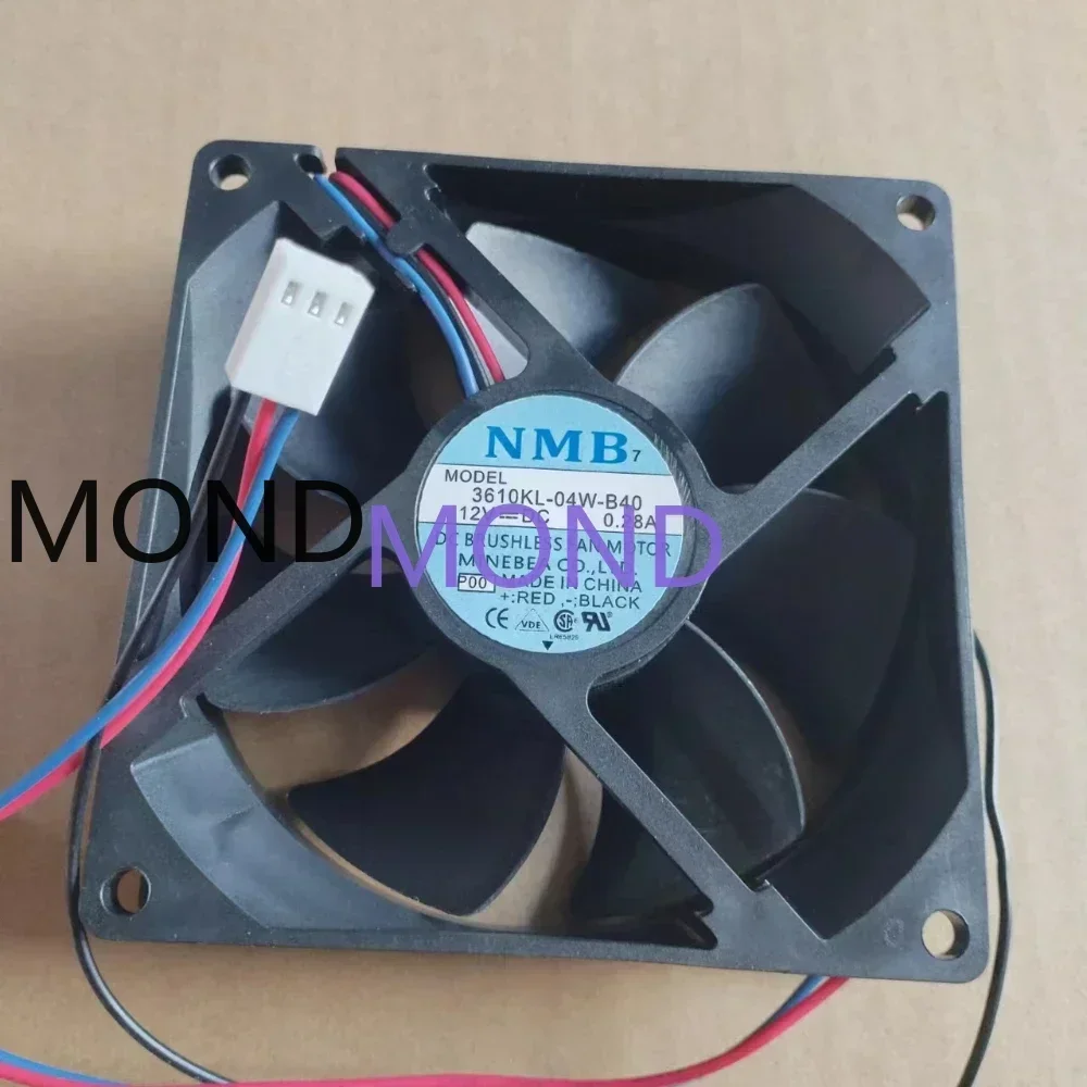 Ventilateur de serveur 3610KL-04Wrer 40 pour le flux d'air élevé de NMB-MAT de NMB Ventilateur de refroidissement axial d'inverseur de châssis de puissance 12V 0.28A 9025 9cm 2 3 fils