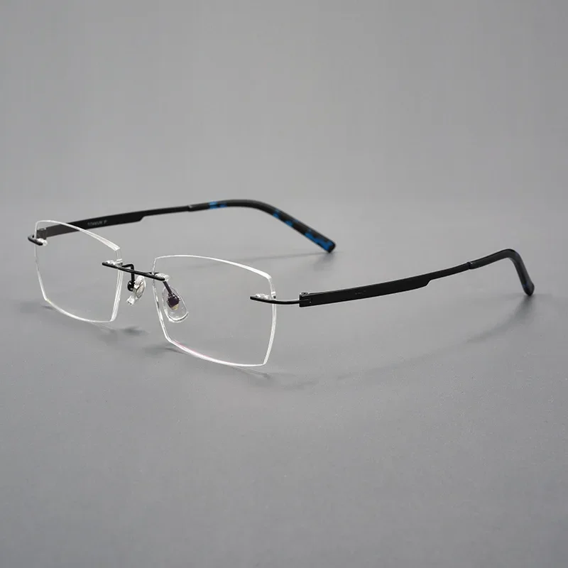 PIĘKNY TERAZ Ultralekkie, 7g, z czystego tytanu, biznesowe okulary męskie bez oprawek, z soczewkami korekcyjnymi