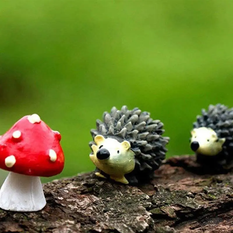 20pcs Simulation Mini Hedgehog Figurines Mini Forest microlandscape Animal Ornaments Potted bonsai Hedgehog Decor Kid Toy Gifts