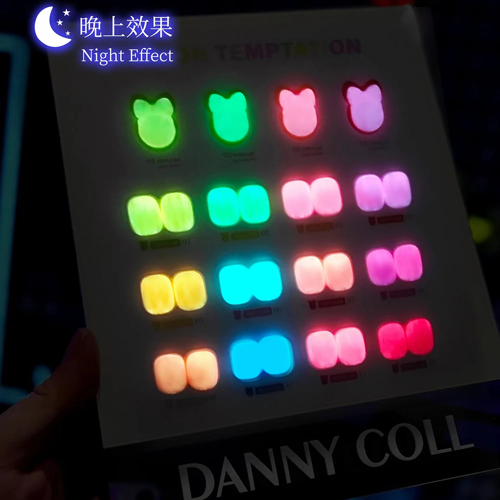 Spring Macaron Fluorescent Gel Pollish Set With Display Card Candy Bright Colors Gel Soak Off UV LED Gel Fluorescence Lacquer