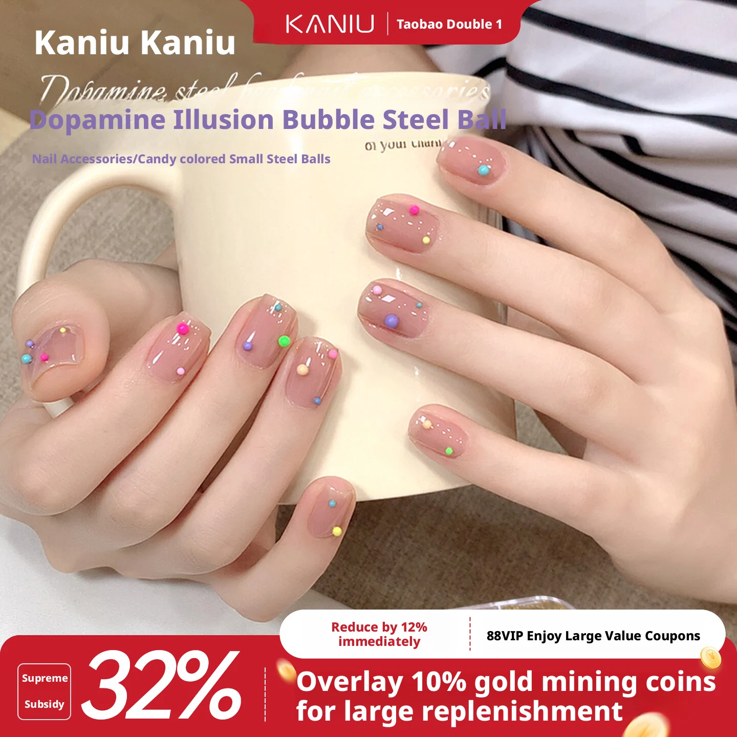 Kaniu 1 Box Macaron Hars Bubble Kralen Nail Art Decoraties Kleurrijke Plaksteen Steentjes Sparkly 3D Halve Bol Charms Manicure