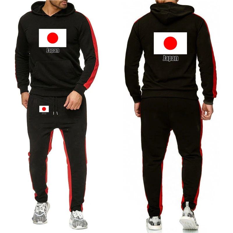 

Spring And Autumn Football Team 2026 Men's Japan Flag Logo Print Maintain the Texture Eye-catching Hoodies Pants Suits