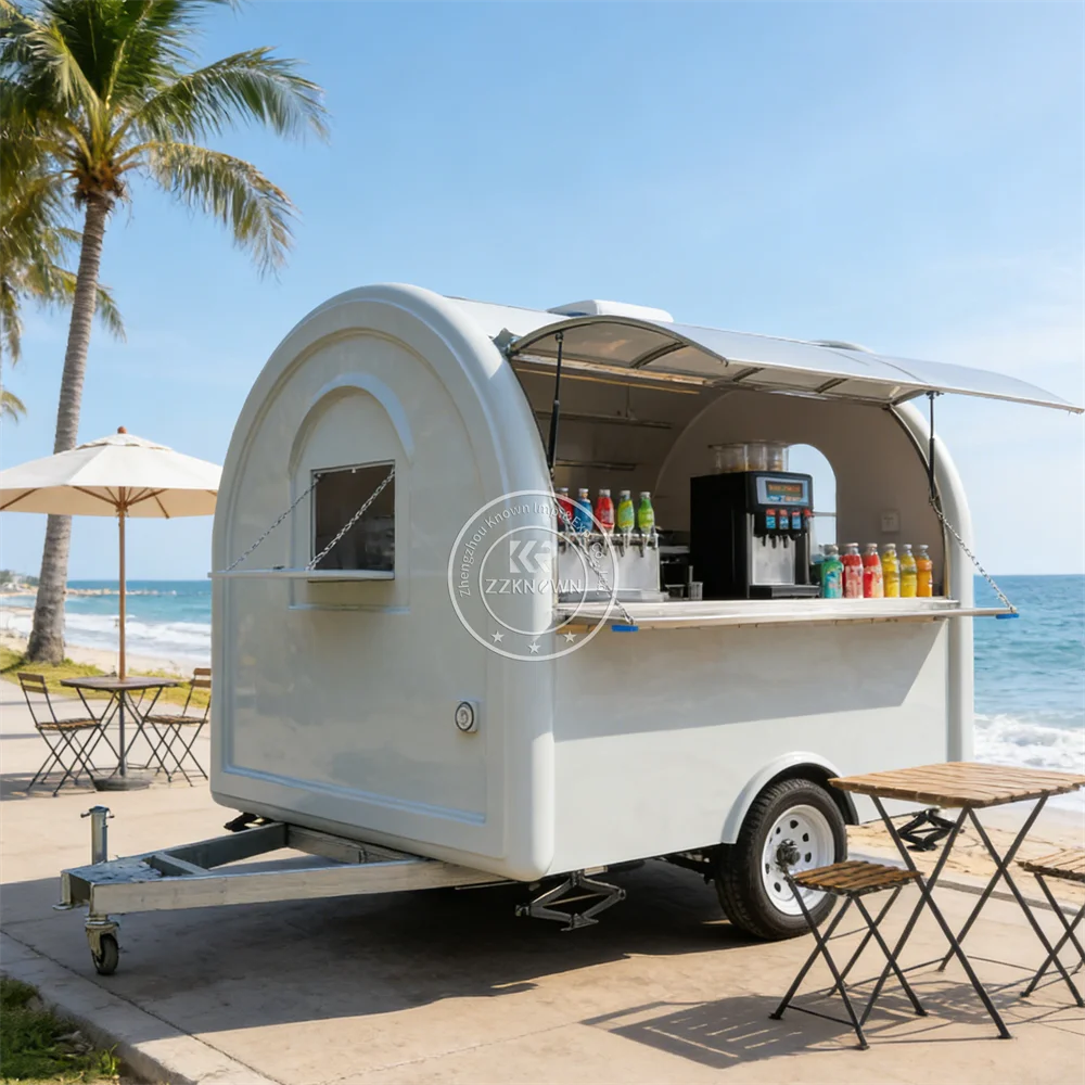 

Modern Fully Equipped Kitchen Pizza Coffee Ice Cream BBQ Crepes Food Trailer CE DOT Approved Food Truck With Full Kitchen