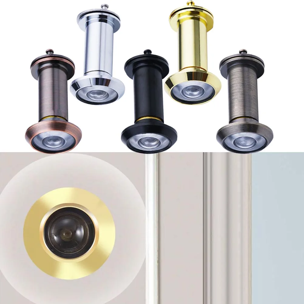 1x Door Peephole Door Viewer Furniture Hardware 200 Degree Adjustable Glass Lens Eye Sight Hole With Privacy Covers