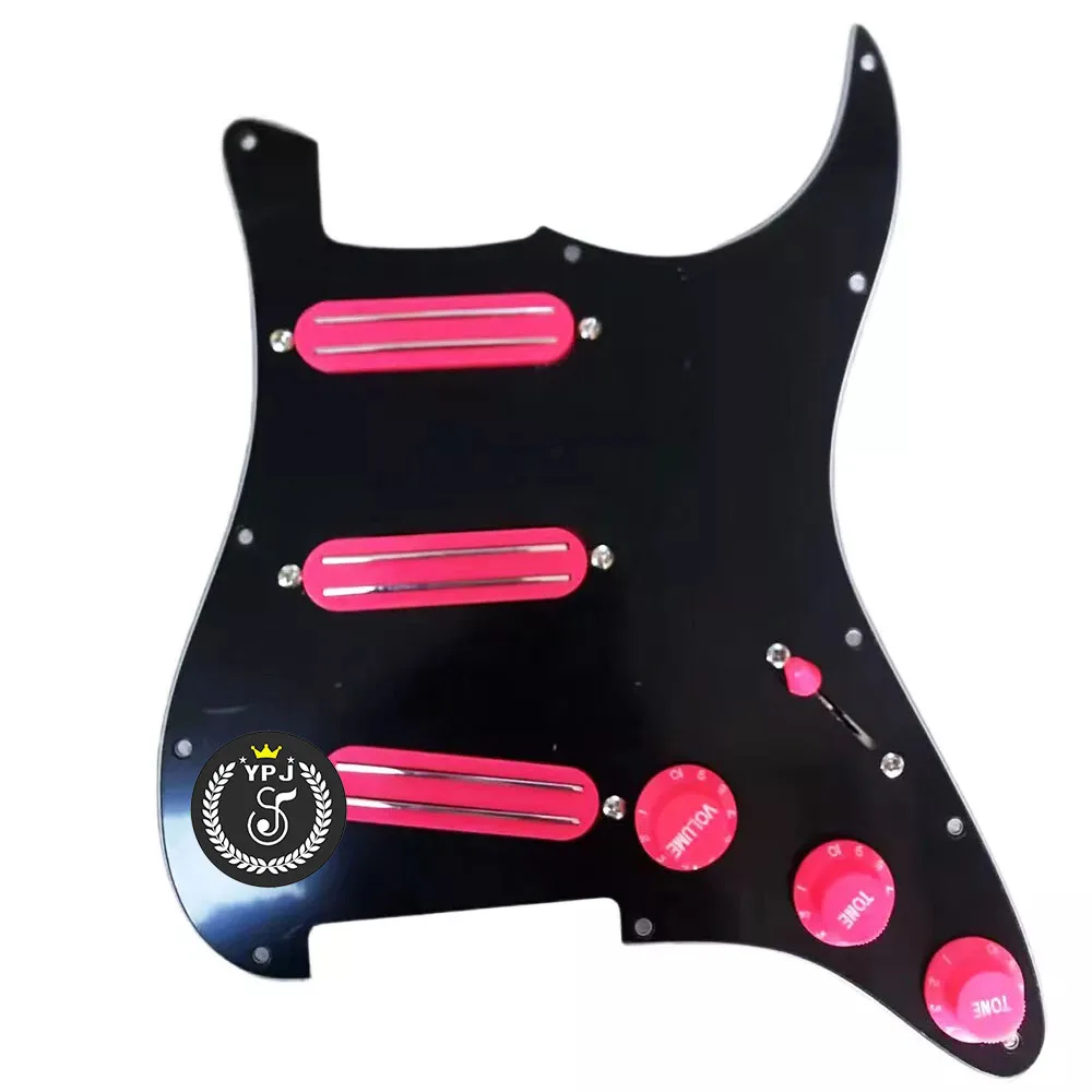 For Electric Guitar Pickups Mini-Humbucker Dual Hot Rail 4-Wire Magnet Ceramic Fit ST SQ Most Guitars Pickup Parts Pink