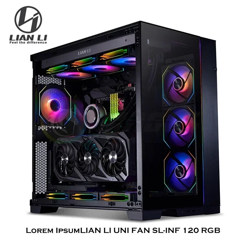 LIAN LI UNI FAN SL-INF 120mm Infinity Mirror ARGB Fan PWM Cableless Daisy-Chain L-connect Clutter-free Forward Blade