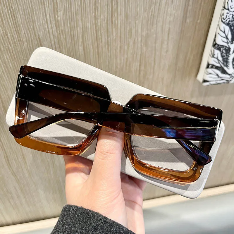 Large Frame Clear Lens Classic Glasses Trendy Square Computer Eyeglass Decorative Eyeglasses Spectacles for Women Men