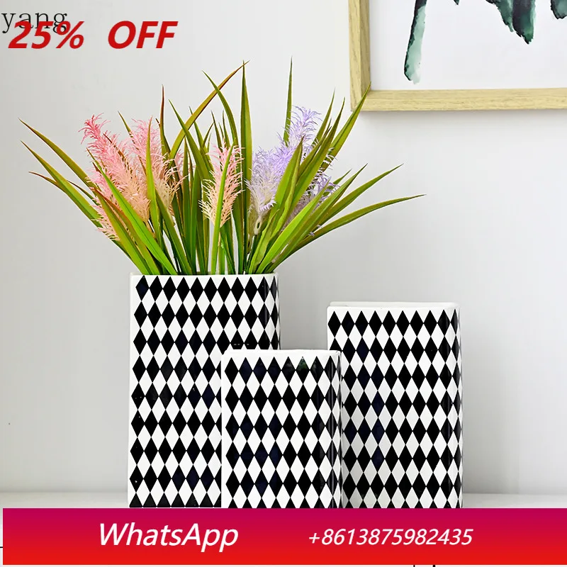 

CX creative ceramic vase black and white geometric book simple modern dried flower ornament