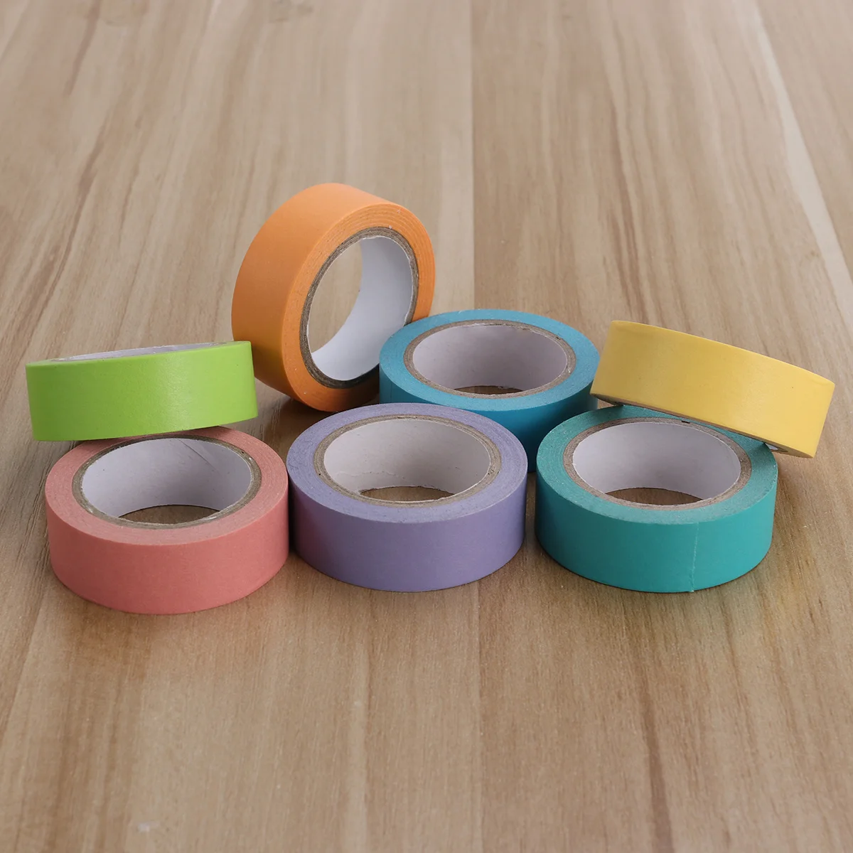 

7 Rolls Washi Tape Vibrant Colors Adhesive Masking for Creative DIY Scrapbooking Gift Wrapping Crafts 15x1000cm