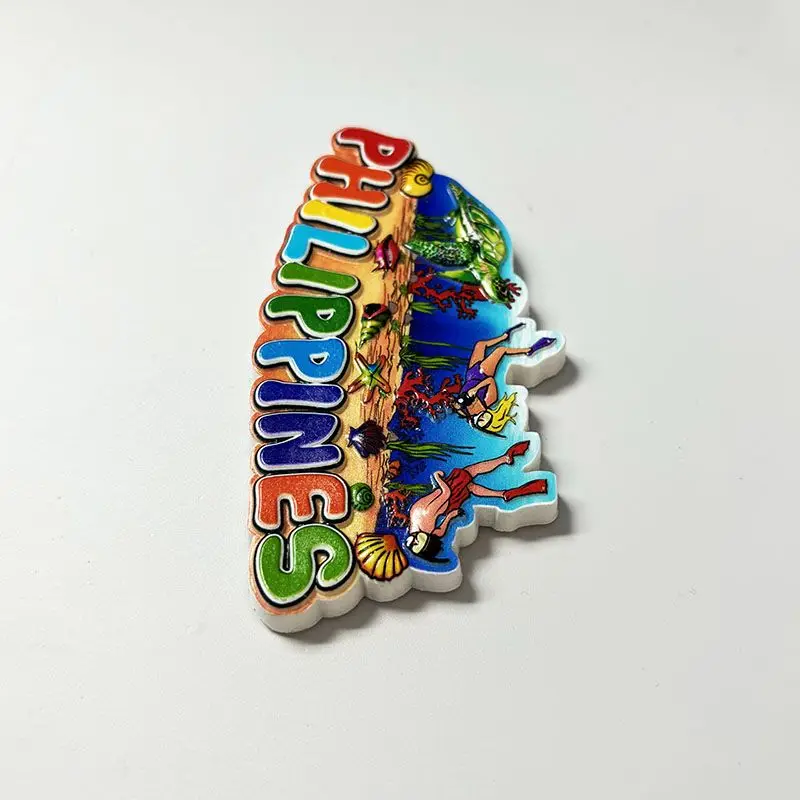 1pc, Hot-Selling Magnetic Fridge Magnet High-End Ins Style Home Decoration Personalized Souvenir Philippines Travel Collectible