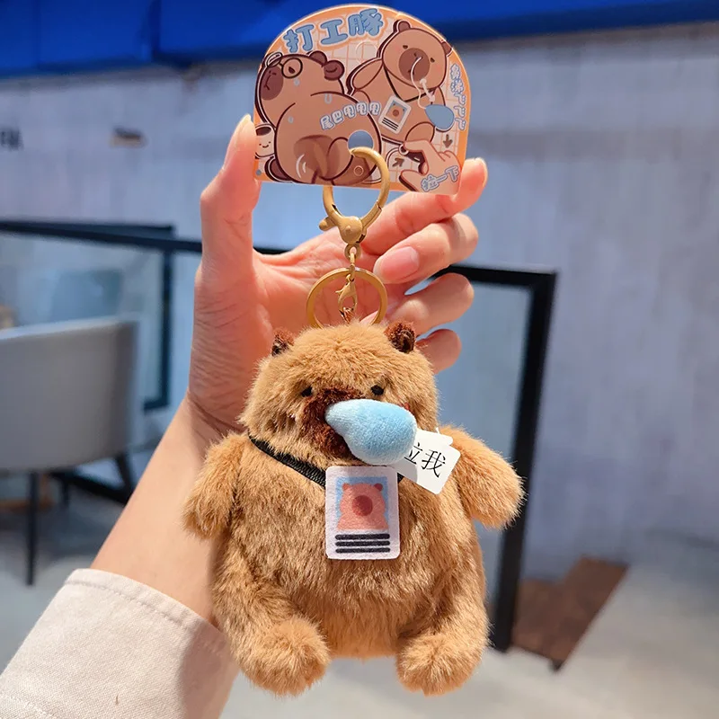 Miniso 2026 Kreskówkowy Kapibara Pracująca Kapibara Król Kapibary Potrząsający Ogonem Zabawka Pluszowa Breloczek Uroczy Wisiorek do Torebki dla Dziewczynek