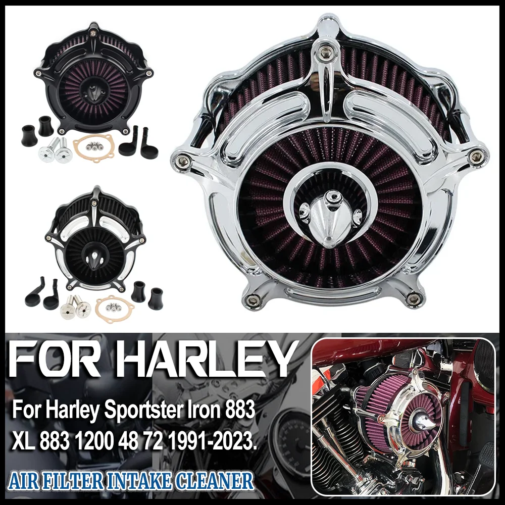 

Motorcycle Air Filter Intake Cleaner Kit Spike Turbine For Harley Sportster Iron XL 883 1200 48 72 Forty-Eight Seventy-Two 91-23